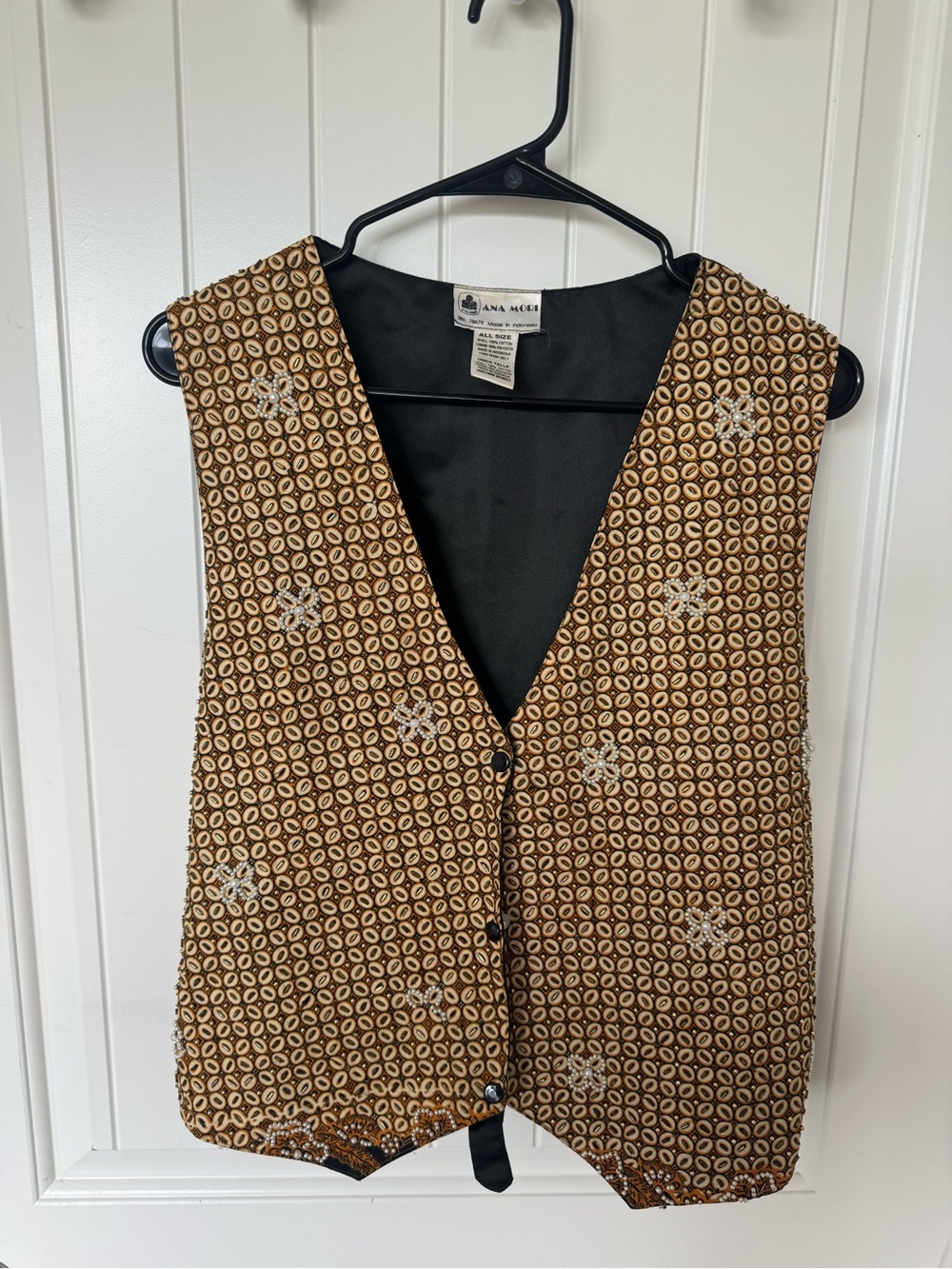 Vintage Ana Mori Black Shell Garment with Beige Label